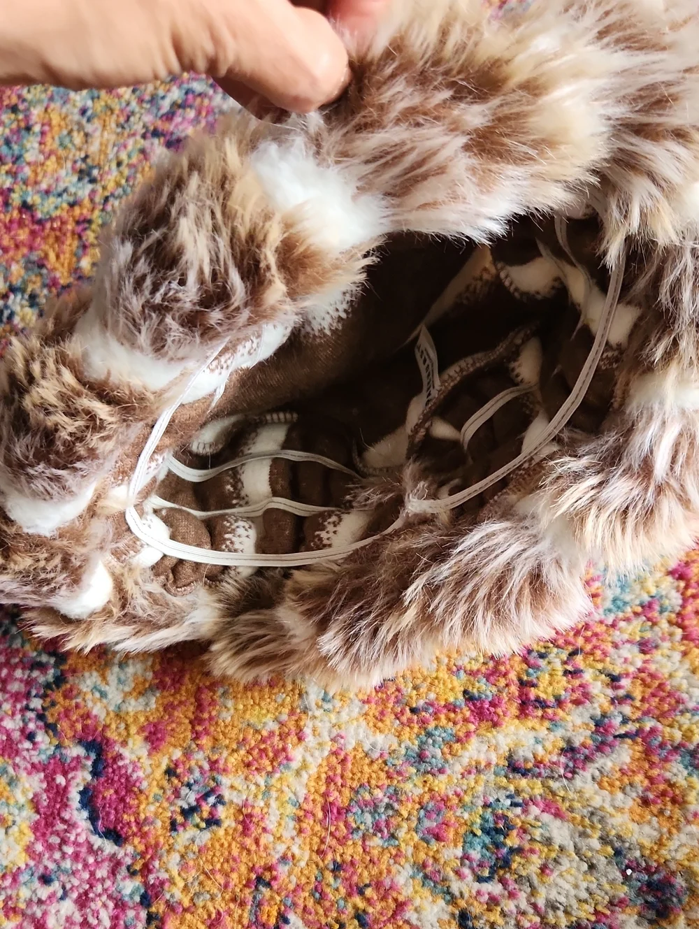Parkhurst Faux Fur Brown & Cream bucket hat